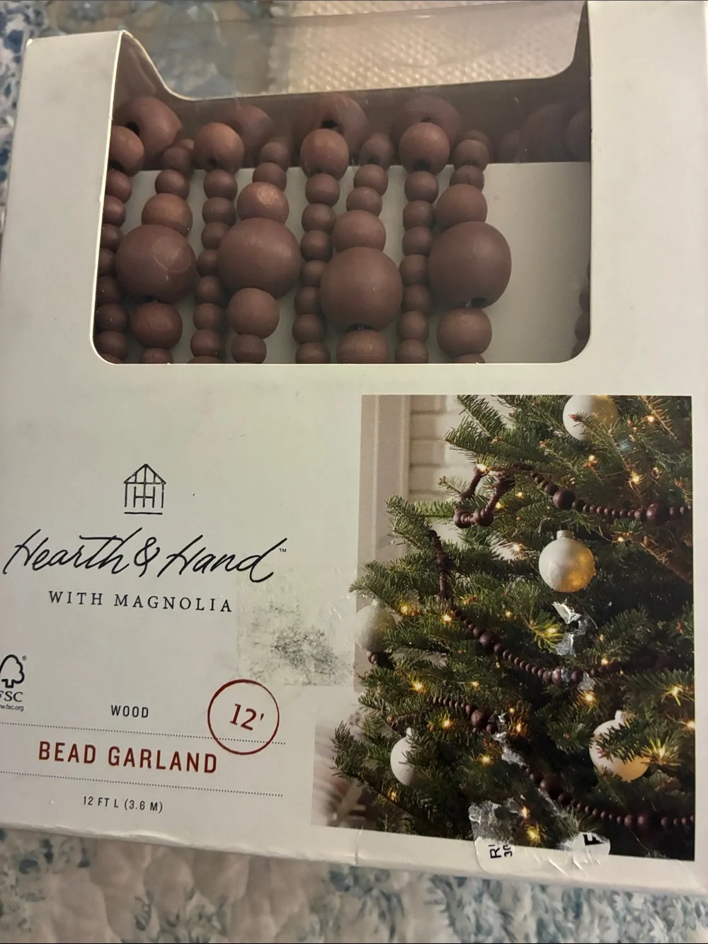 Hearth & Hand Brown Wood Bead Garland - Rustic Brown Lot of 3